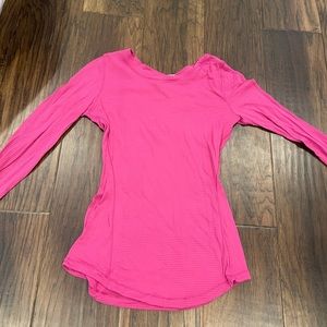 Hot pink Lululemon long sleeve top.